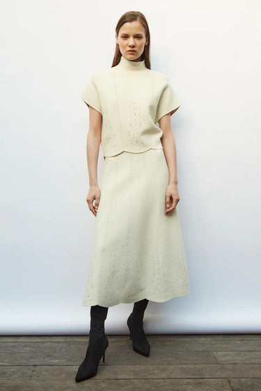 BISCOTTE Scalloped Knit Long Skirt-Skirt-Molli-Debs Boutique